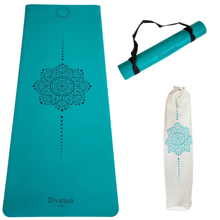 Yogamatte rutschfest – Naturkautschuk & japanisches Eco-PU | Extra lang, breit & dick, inkl. Baumwolltasche & Gurte