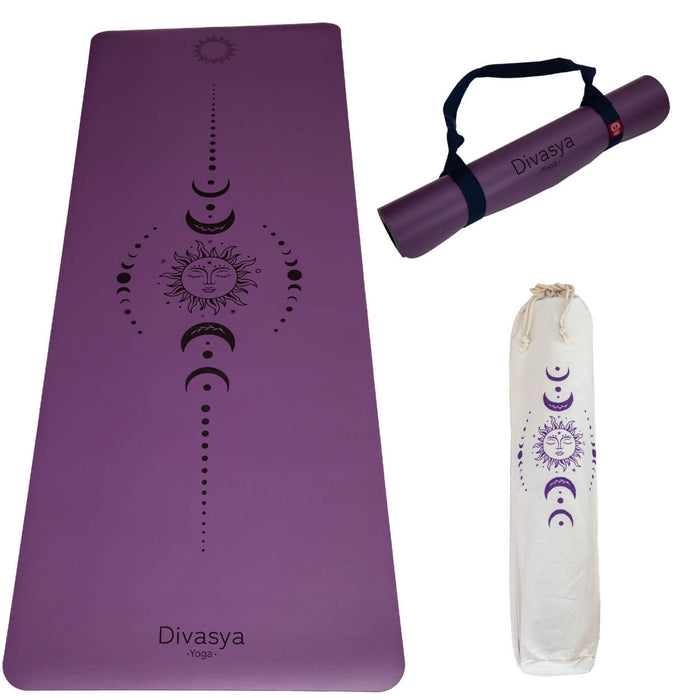 Yogamatte rutschfest – Naturkautschuk & japanisches Eco-PU | Extra lang, breit & dick, inkl. Baumwolltasche & Gurte