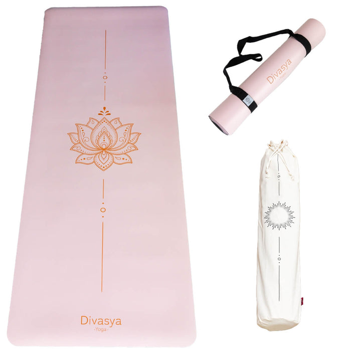 Yogamatte rutschfest – Naturkautschuk & japanisches Eco-PU | Extra lang, breit & dick, inkl. Baumwolltasche & Gurte