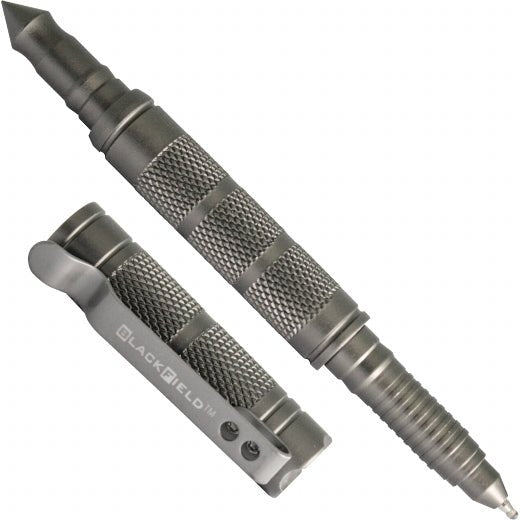 BlackField Tactical-Pen aus Leichtmetall mit Glasbrecher und Clip