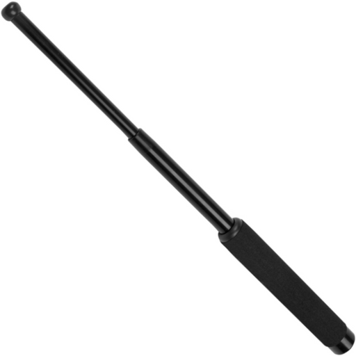 BlackField Teleskop-Schlagstock 16 Zoll (41 cm) aus Stahl mit Moosgummi-Griff und Nylonetui
