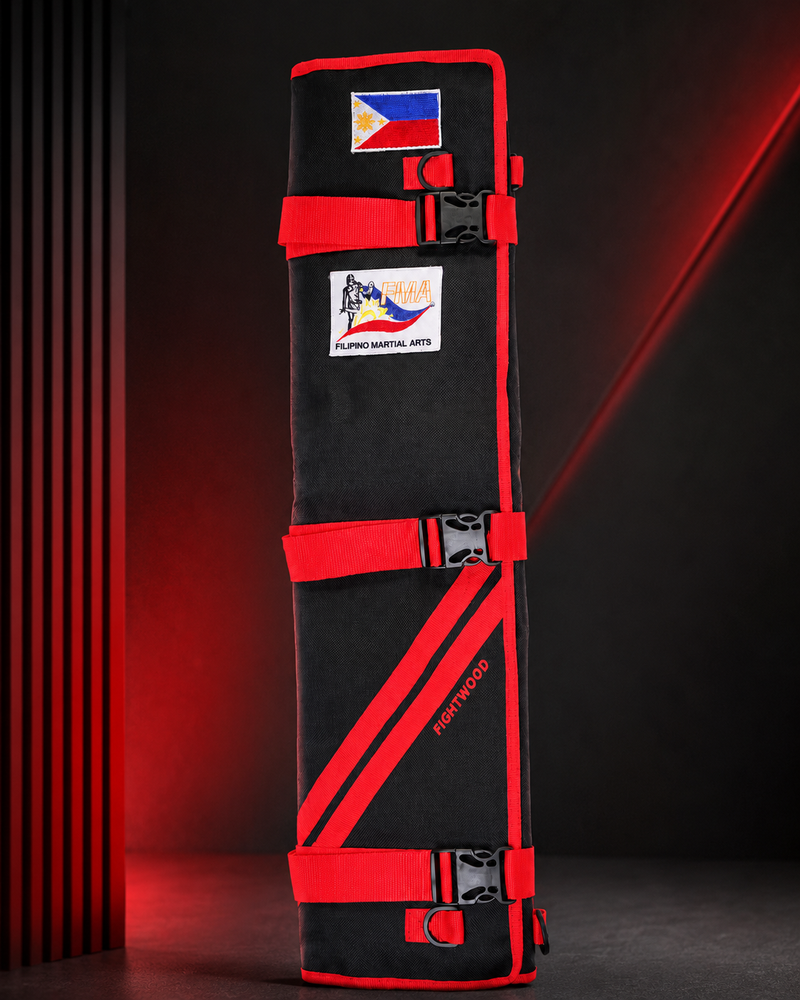 Fightwood Arnis Equipment Tasche XL in Schwarz-Rot aus robustem Nylon