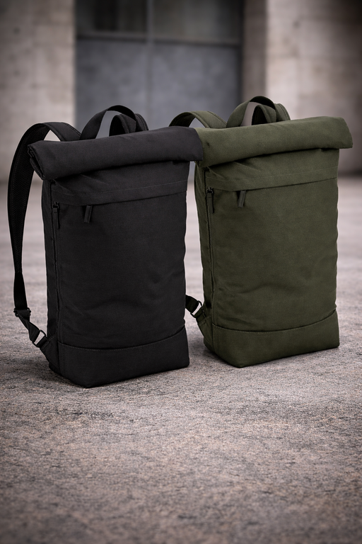 BagBase BG870 Simplicity Roll-Top Rucksack – Frontansicht, Farbe {FARBE}