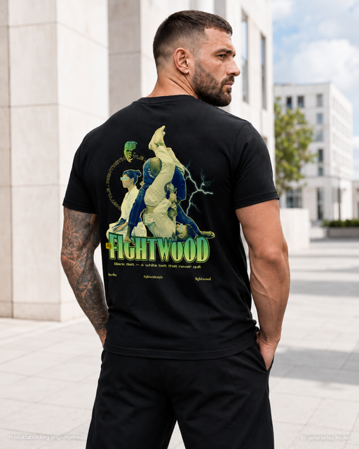 Rückansicht des Fightwood BJJ Herren Premium T-Shirts