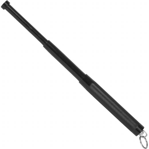 BlackField Mini-Schlagstock schwarz 13–30 cm aus Stahl mit Schlüsselring als Kubotan