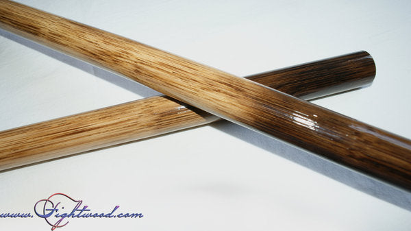 Fightwood Rattanstock Paar – handgebrannte Enden „Dark End“ Detailansicht