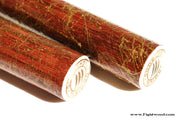 FIGHTWOOD COLOR Red Abstract Art Gold mit wählbarer Länge und wählbarem Durchmesser
