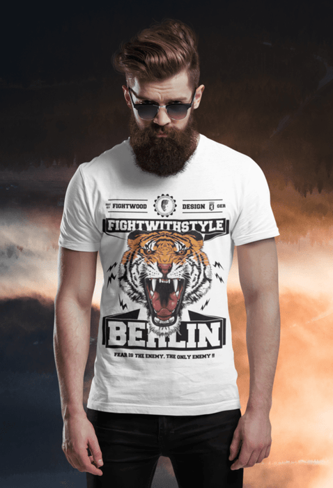 Fightwood Fightwithstyle Berlin Angry Tiger - Männer Premium T-Shirt - Fightwood