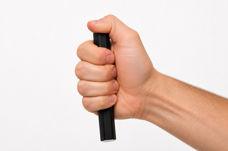 Detailaufnahme der ca. 2 mm Gummischicht am Fightwood Phantom Ministick