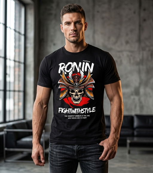 Fightwood Ronin Herren Premium Bio T-Shirt – Frontansicht