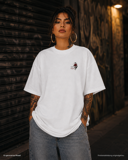 Fightwood Soft but Dangerous Unisex Oversized Bio T-Shirt in Vorderansicht