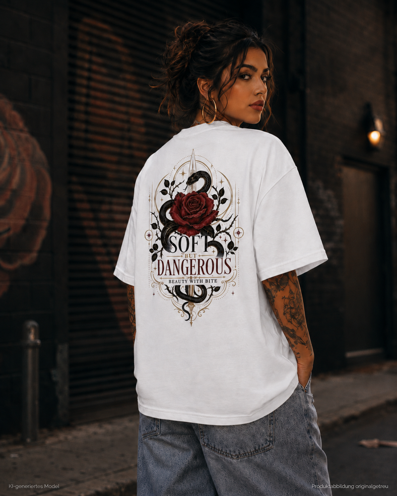 Rückansicht des Fightwood Soft but Dangerous Oversized Bio T-Shirts
