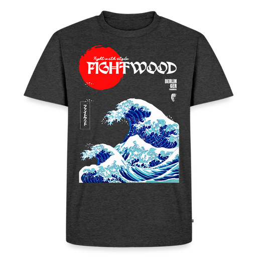 FIGHTWOOD Welle Männer Premium T-Shirt - Anthrazit meliert