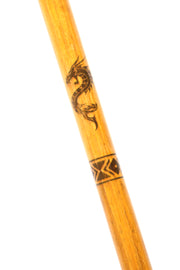 Philippinischer Rattan-Stock mit Drachen-Brandmuster für Escrima/Kali/Arnis