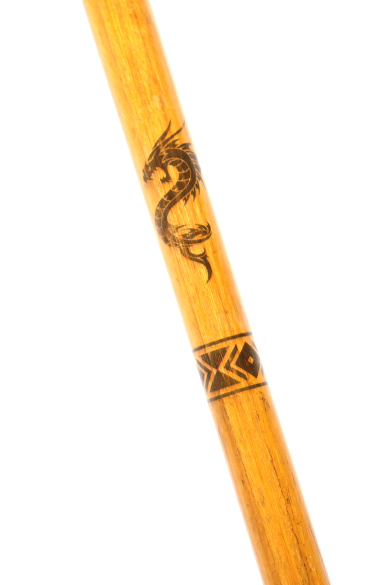 Philippinischer Rattan-Stock mit Drachen-Brandmuster für Escrima/Kali/Arnis