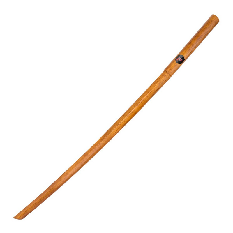 FUJIMAE Roteiche Bokken 100 cm mit abnehmbarer Tsuba – dunkel lackiert