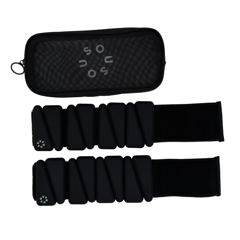 SouSou verstellbare Hand- & Fußgelenkgewichte 2 × 0,5 kg – Schwarz