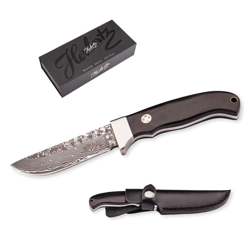 Herbertz Gürtelmesser Damast mit 69 Lagen und schwarzem Pakkaholz-Griff