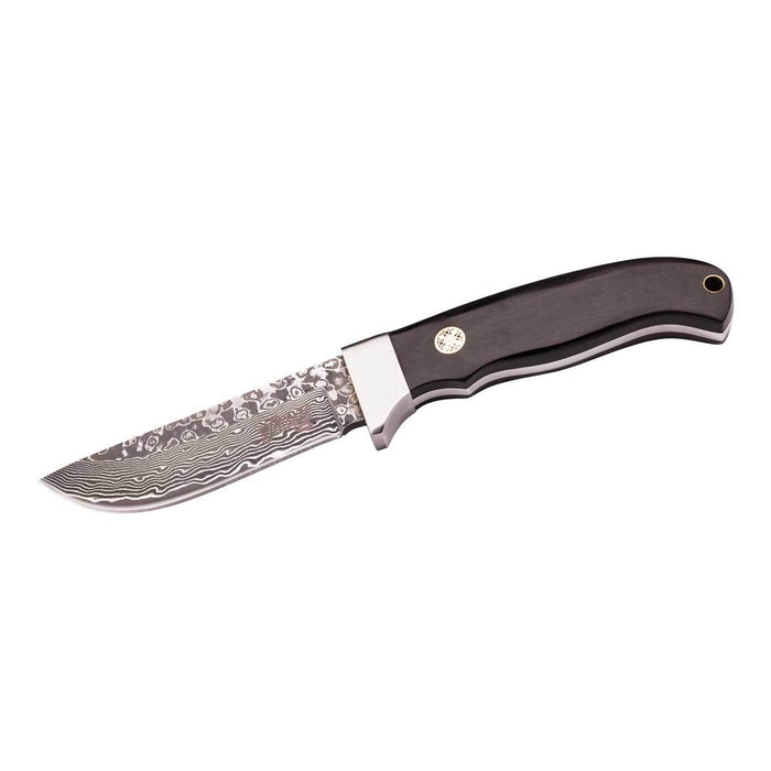 Herbertz Damascus Belt Knife – 69 Layers, Pakka Wood Handle & Leather Sheath
