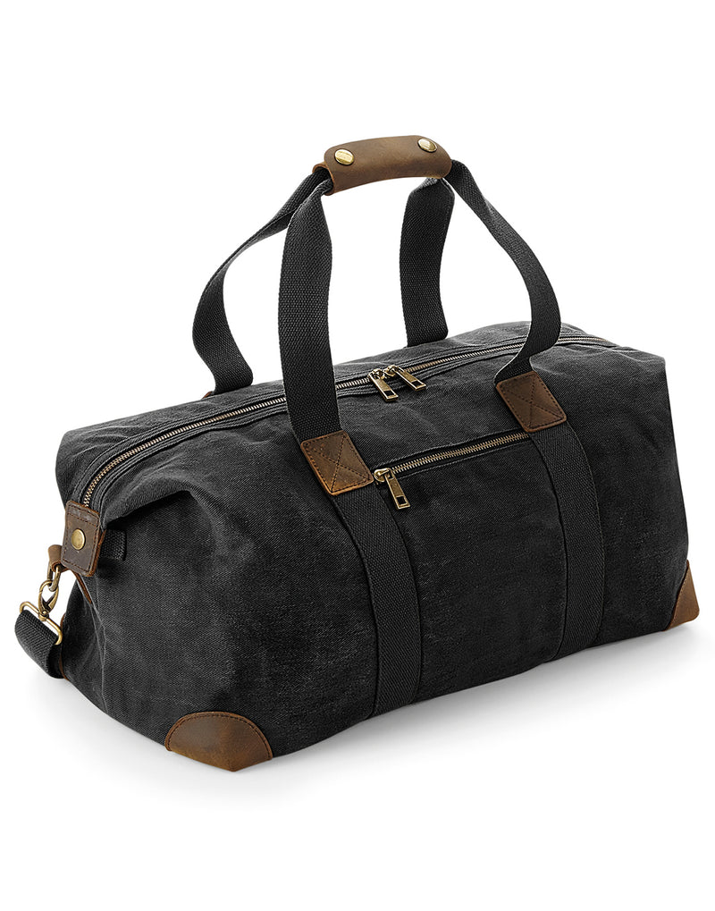 Heritage Weekender aus gewachster Canvas mit Lederdetails, 19 L