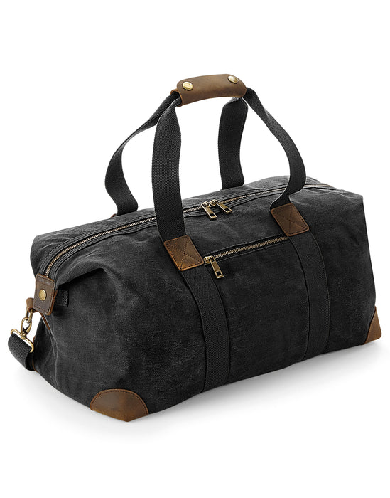 Heritage Weekender aus gewachster Canvas mit Lederdetails, 19 L