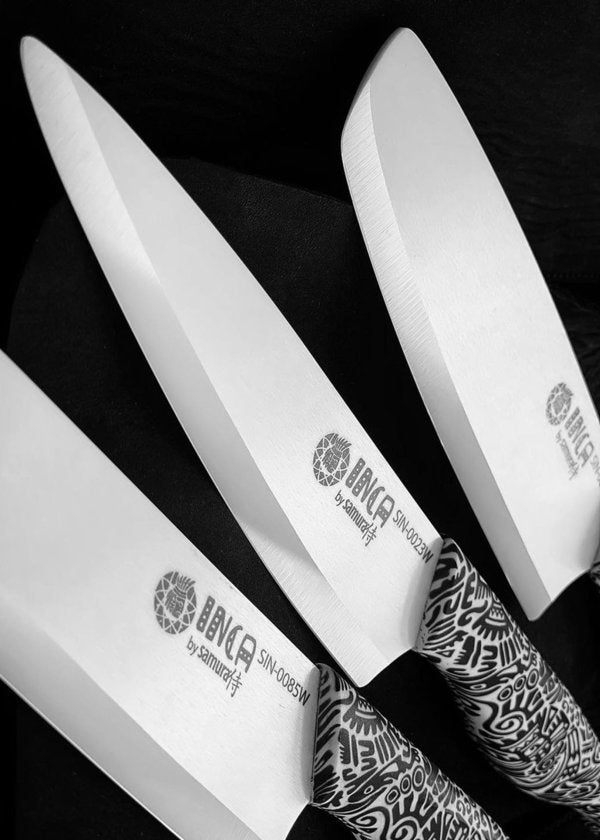 Samura INCA, set of 3 kitchen knives, ceramic knives