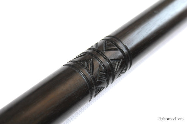 Kamagong stick with hand engraving