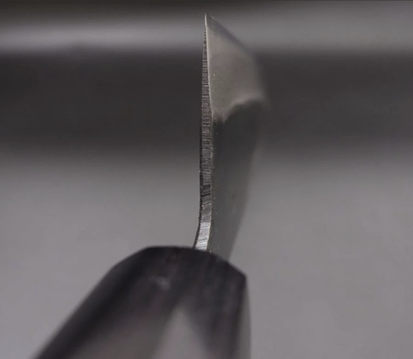 Santoku Blue Steel #2 Kurouchi Damascus Steel Shitan Handle 165mm