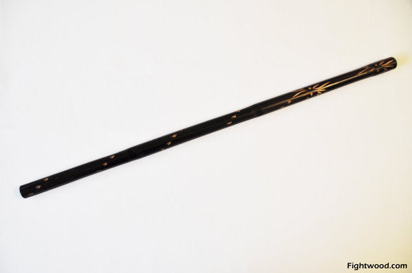 Filipino Training Stick Black with Hand Engraving