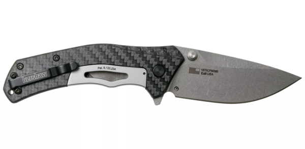 Kershaw Knockout pocket knife with carbon fiber handle