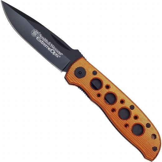 Smith &amp; Wesson Extreme Ops Nail Groove Orange Pocket Knife