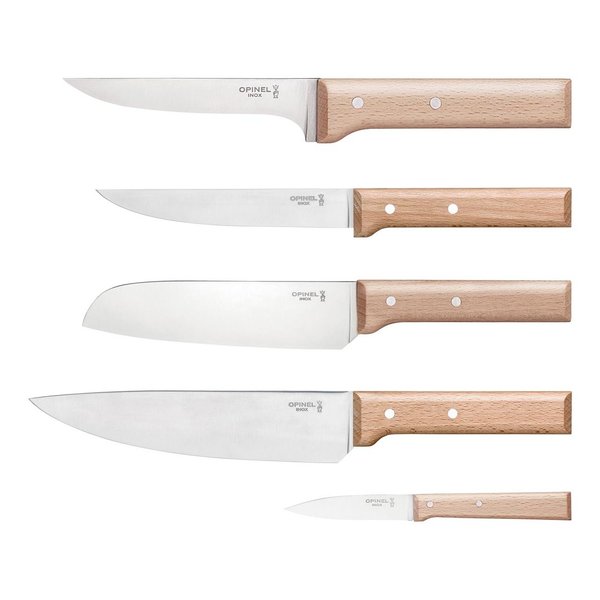 Opinel knife block PARALLELE MEAT with 5 knives