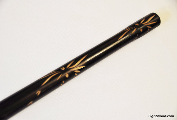 Filipino Training Stick Black with Hand Engraving