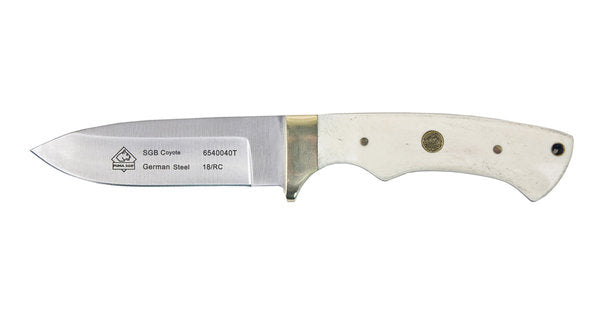 PUMA SGB coyote knife, white bone