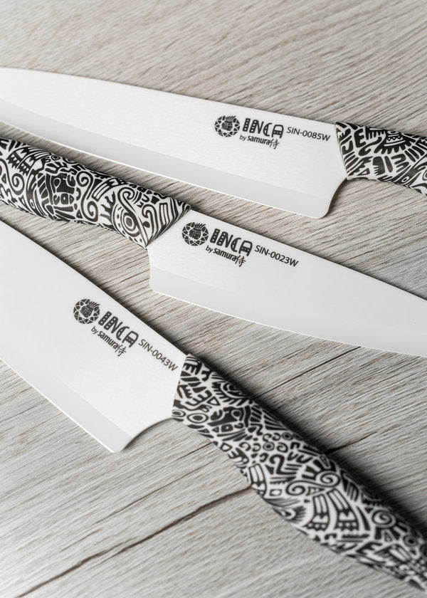 Samura INCA, set of 3 kitchen knives, ceramic knives