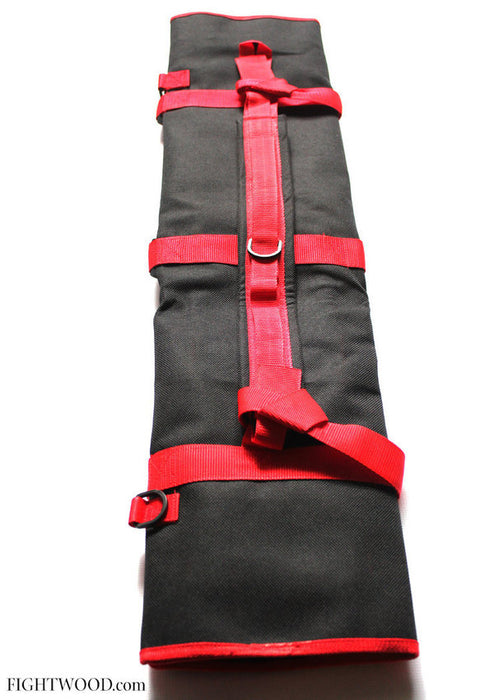 Fightwood Arnis Equipment Bag XL to roll up - Black and Red