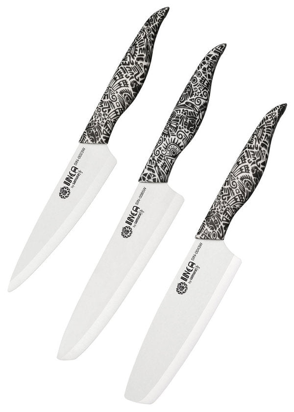 Samura INCA, set of 3 kitchen knives, ceramic knives