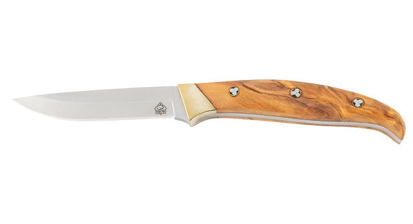 PUMA TEC belt knife, olive wood with mosaic pins