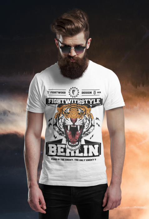 Fightwood Fightwithstyle Berlin Angry Tiger - Men's Premium T-Shirt