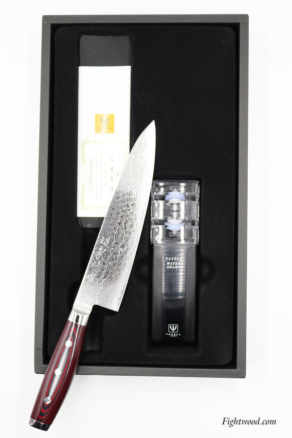 Yaxell chef's knife set SUPER GOU + knife sharpener