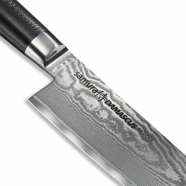 Samura Damascus Nakiri chef's knife, 16.7 cm blade, G-10 handle, 67-layer Damascus steel