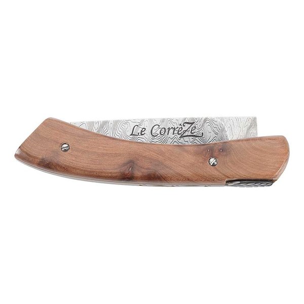 L' ATELIER DES COUTEAUX pocket knife LE CORREZE Damascus Thuya