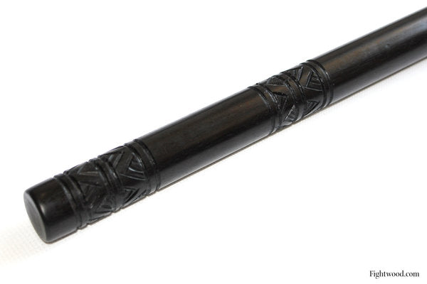 Kamagong stick with hand engraving