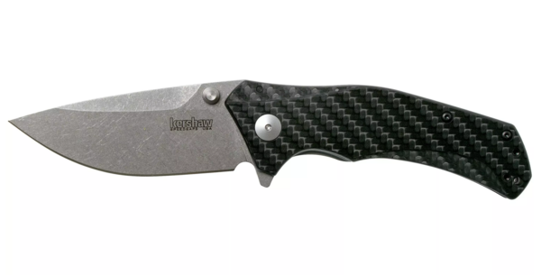 Kershaw Knockout pocket knife with carbon fiber handle