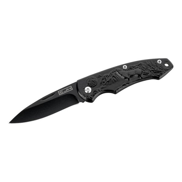 CJH pocket knife, Wolf, black