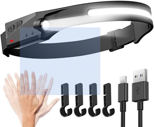 LED headlamp with WAVE CONTROL + accessories