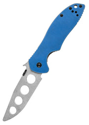 Kershaw Emerson E-Train Trainingsmesser in Sicherheitsblau, geschlossen, G-10 Griff