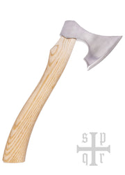 Kleine Wikinger-Axt 31 cm mit Bartaxt-Kopf aus Karbonstahl und Eschenholzstiel