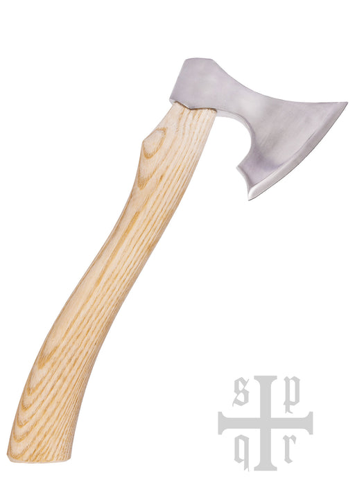 Kleine Wikinger-Axt 31 cm mit Bartaxt-Kopf aus Karbonstahl und Eschenholzstiel