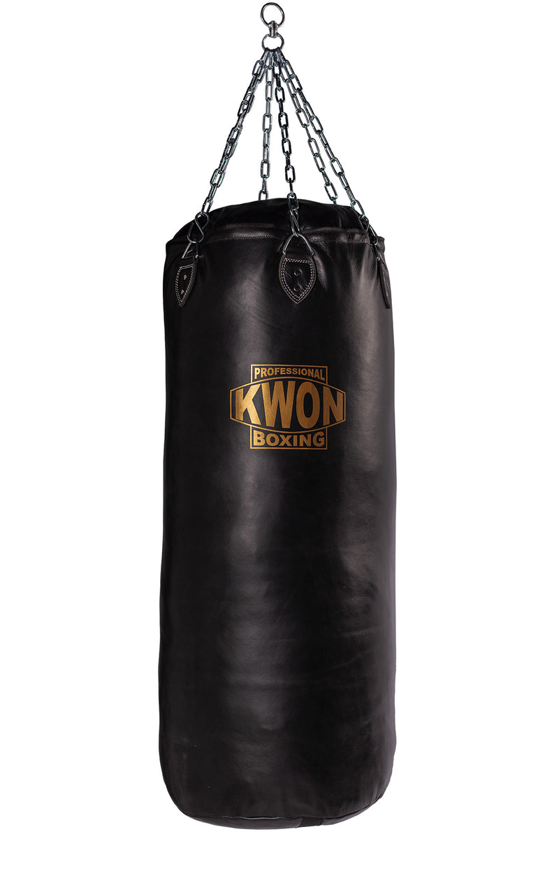 KWON® PROFESSIONAL BOXING Ledersandsack schwer 120 cm gefüllt – Produktansicht 1